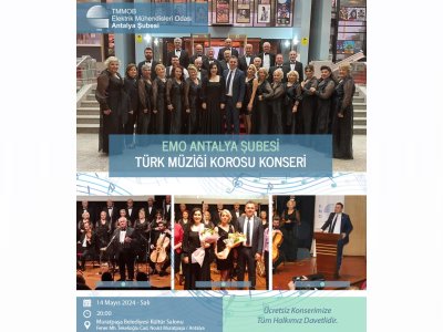 EMO ANTALYA ŞUBESİ TÜRK MÜZİĞİ KOROSU KONSERİNDE BULUŞALIM!
