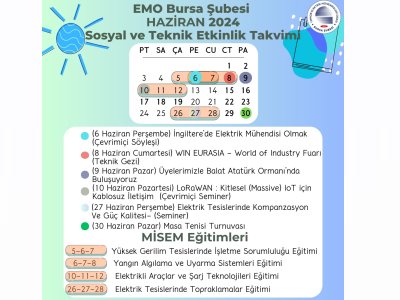ŞUBEMİZ 2024 HAZİRAN AYI ETKİNLİK TAKVİMİ YAYINLANDI