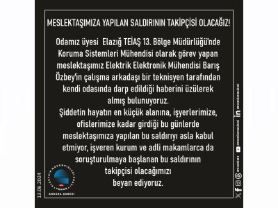 MESLEKTAŞIMIZA YAPILAN SALDIRININ TAKİPÇİSİ OLACAĞIZ!