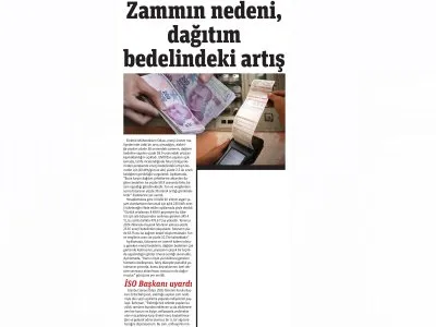 ZAMMIN NEDENİ, DAĞITIM BEDELİNDEKİ ARTIŞ (GAZETE PENCERE)