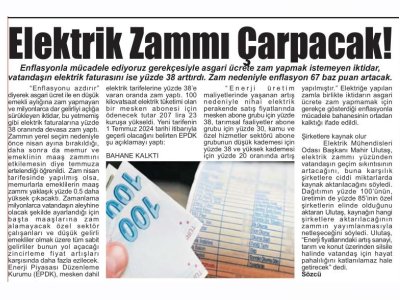 ELEKTRİK ZAMMI ÇARPACAK! (HABER KARADENİZ)