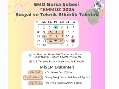 ŞUBEMİZ 2024 TEMMUZ AYI ETKİNLİK TAKVİMİ YAYINLANDI