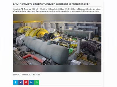 EMO: AKKUYU VE SİNOPTA YÜRÜTÜLEN ÇALIŞMALAR SONLANDIRILMALIDIR (HİBYA.COM)