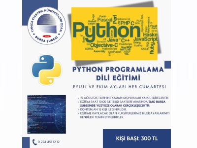PYTHON PROGRAMLAMA DİLİ EĞİTİMİ DÜZENLENECEKTİR