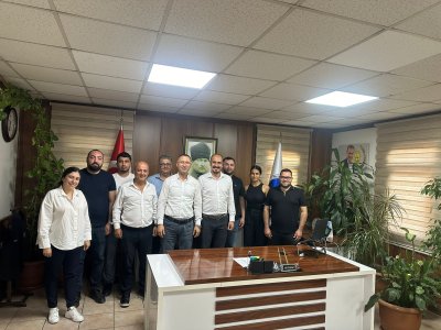 EMO MERSİN ŞUBE 14. DÖNEM YÖNETİM KURULU OLARAK MESKİ GENEL MÜDÜR YARDIMCISI SN. ALİ YILMAZ`I ZİYARET ETTİK.