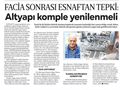FACİA SONRASI ESNAFTAN TEPKİ: ALTYAPI KOMPLE YENİLENMELİ (İZGAZETE)