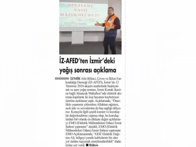 İZ-AFED`TEN İZMİR`DEKİ YAĞIŞ SONRASI AÇIKLAMA (İLKSES)