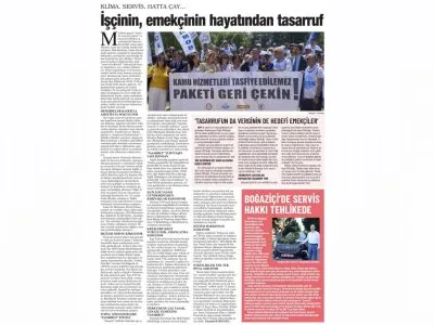 İŞÇİNİN, EMEKÇİNİN HAYATINDAN TASARRUF (GÜNLÜK EVRENSEL)