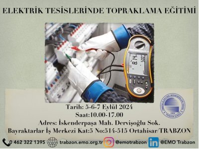 MİSEM:`ELEKTRİK TESİSLERİNDE TOPRAKLAMALAR EĞİTİMİ`