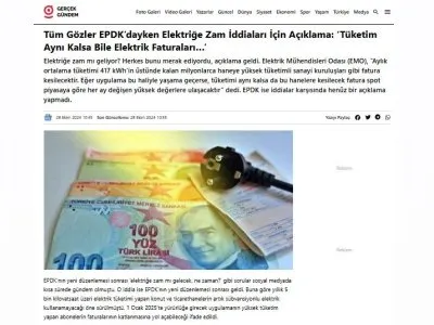 TÜM GÖZLER EPDKDAYKEN ELEKTRİĞE ZAM İDDİALARI İÇİN AÇIKLAMA: TÜKETİM AYNI KALSA BİLE ELEKTRİK FATURALARI (GERCEKGUNDEM.COM)