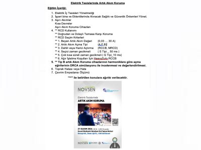 ELEKTRİK TESİSLERİNDE ARTIK AKIM KORUMA SEMİNERİ