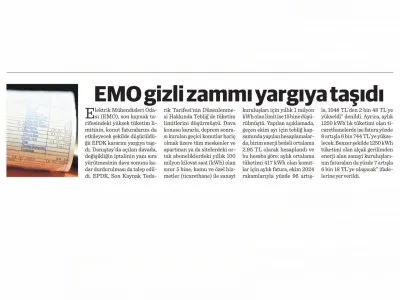 EMO GİZLİ ZAMMI YARGIYA TAŞIDI (DÜNYA)