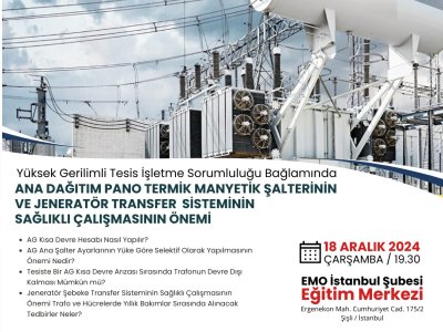 MÜGE SEMİNERLERİ - IV ANA DAĞITIM PANO TERMİK MANYETİK ŞALTERİ VE JENERATÖR TRANSFER SİSTEMİ