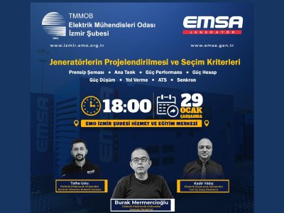 <B>SEMİNER</B>: JENERATÖRLERİN PROJELENDİRİLMESİ VE SEÇİM KRİTERLERİ