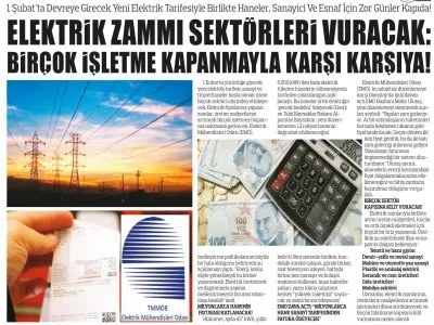 EMO: ÖZELLEŞTİRMENİN FATURASI HALKA KESİLDİ (EGEMEN GAZETESİ, 31.01.2025)