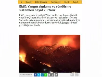 EMO: YANGIN ALGILAMA VE SÖNDÜRME SİSTEMLERİ HAYAT KURTARIR (ENERJİGUNLUGU.NET, 21.01.2025)