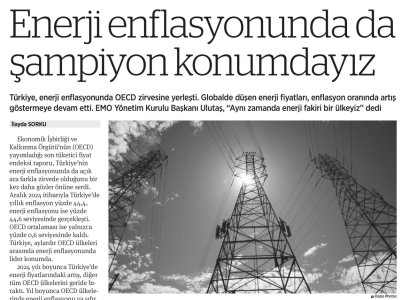 ENERJİ ENFLASYONUNDA DA ŞAMPİYON KONUMDAYIZ (BİRGÜN GAZETESİ, 11.2.2025)