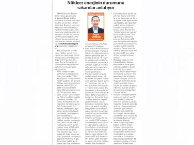NÜKLEER ENERJİNİN DURUMUNU RAKAMLAR ANLATIYOR (BİRGÜN GAZETESİ, ÖZGÜR GÜRBÜZ, 17.02.2025)