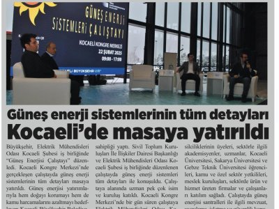 GEBZE HÜRSES: `` GÜNEŞ ENERJİSİ SİSTEMLERİNİN TÜM DETAYLARI KOCAELİ`DE MASAYA YATIRILDI``