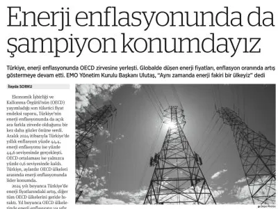 ENERJİ ENFLASYONUNDA DA ŞAMPİYON KONUMDAYIZ (BİRGÜN GAZETESİ, 11.2.2025)
