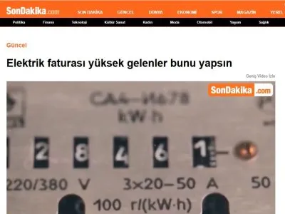 ELEKTRİK FATURASI YÜKSEK GELENLER BUNU YAPSIN (SONDAKİKA.COM, 22.02.2025)