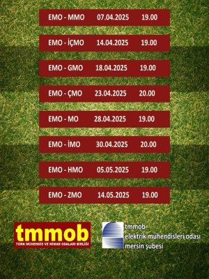 TMMOB MERSİN İKK FUTBOL TURNUVA DUYURU VE MAÇ FİKSTÜRÜ
