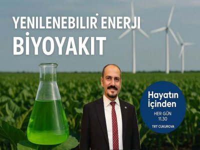 EMO MERSİN ŞUBE BAŞKANIMIZ PROF. DR. ALKAN ALKAYA TRT ÇUKUROVA RADYOSU`NDA YENİLENEBİLİR ENERJİ KAYNAKLARINDAN BİYOYAKIT ENERJİSİ ÜZERİNE AÇIKLAMALARDA BULUNDU.