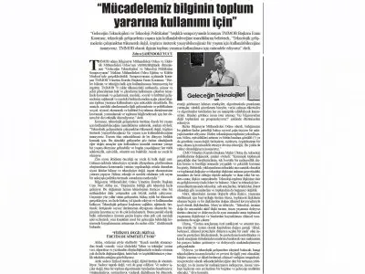 `MÜCADELEMİZ BİLGİNİN TOPLUM YARARINA KULLANIMI İÇİN` (BAŞKENT GAZETESİ, 13.05.2025)