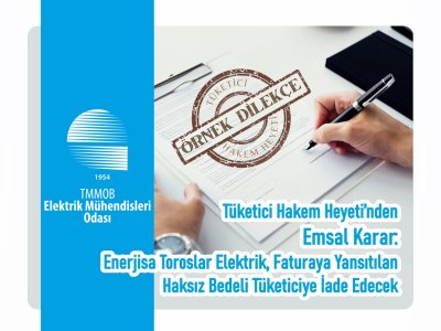 TUKETICI HAKEM HEYETINDEN EMSAL KARAR:
<BR>
ENERJISA TOROSLAR ELEKTRIK, FATURAYA YANSITILAN HAKSIZ BEDELI TUKETICIYE IADE EDECEK</BR>  