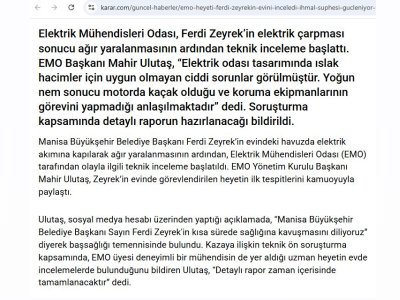 EMO HEYETİ FERDİ ZEYREKİN EVİNİ İNCELEDİ: İHMAL ŞÜPHESİ GÜÇLENİYOR (KARAR.COM, 08.06.2025)