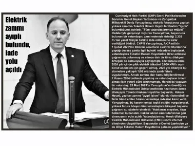 ELEKTRİK ZAMMI AYIPLI BULUNDU İADE YOLU AÇILDI (ZONGULDAK YENİ ADIM GAZETESİ, 05.06.2025)