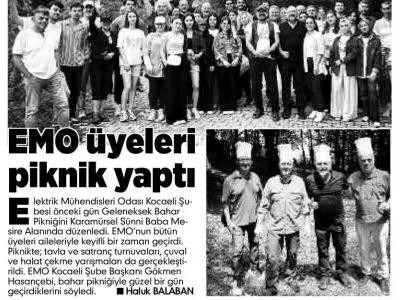 KOCAELİ GAZETESİ:EMO ÜYELERİ PİKNİK YAPTI