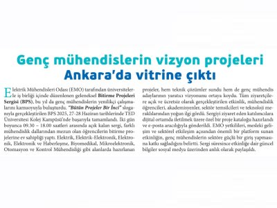 GENÇ MÜHENDİSLERİN VİZYON PROJELERİ ANKARA`DA VİTRİNE ÇIKTI (ICT MEDIA, 01.07.2025)