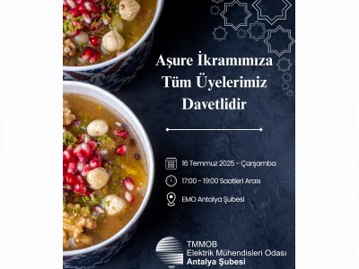 GELENEKSEL AŞURE İKRAMIMIZA TÜM ÜYELERİMİZ DAVETLİDİR