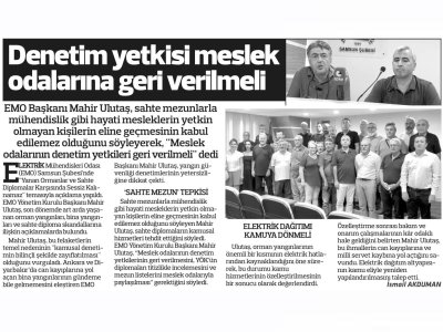 MESLEK ODALARI YETKİYİ GERİ İSTEDİ (HEDEF HALK, 12.08.2025)