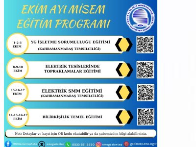 MİSEM EKİM AYI EĞİTİM PROGRAMI