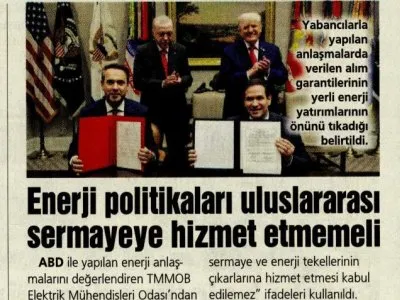 ENERJİ POLİTİKALARI ULUSLARARASI SERMAYEYE HİZMET ETMEMELİ (SÖZCÜ, 28.09.2025)