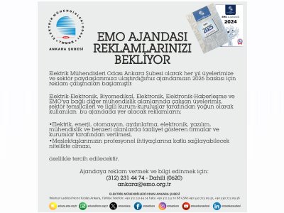 EMO AJANDASI REKLAMLARINIZI BEKLİYOR