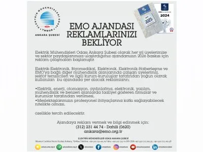 EMO AJANDASI REKLAMLARINIZI BEKLİYOR